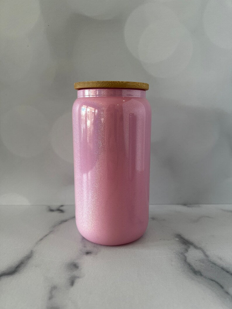16oz Glass Can- Shimmer