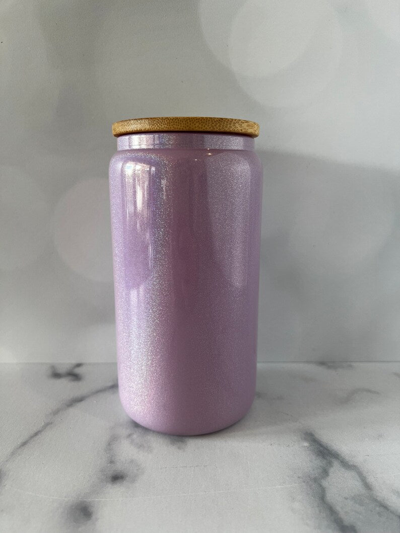16oz Glass Can- Shimmer