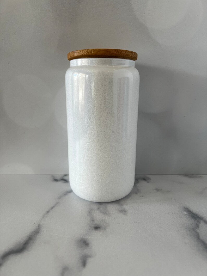 16oz Glass Can- Shimmer