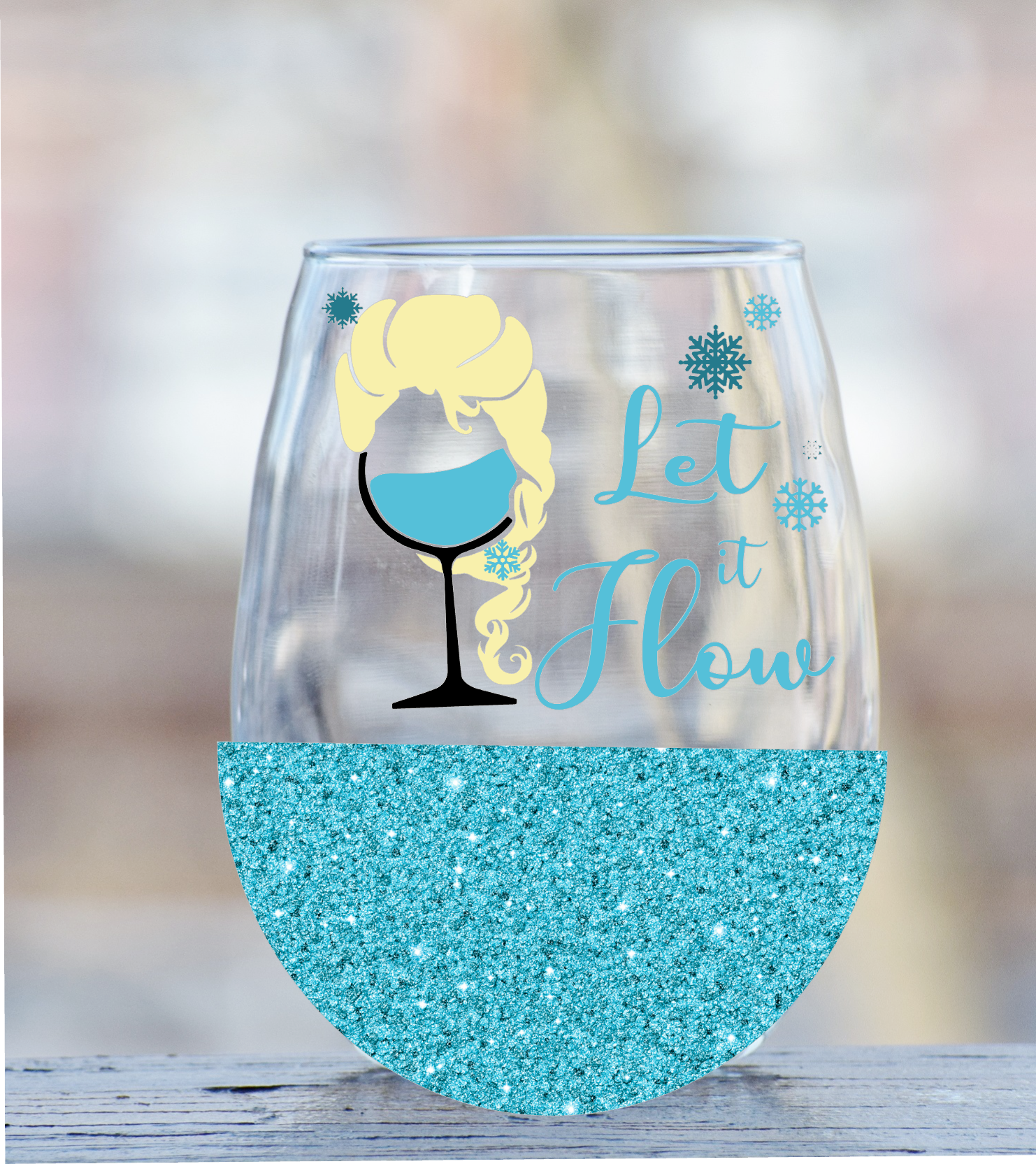 Elsa-Frozen princess wine glass