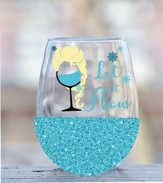 Elsa-Frozen princess wine glass