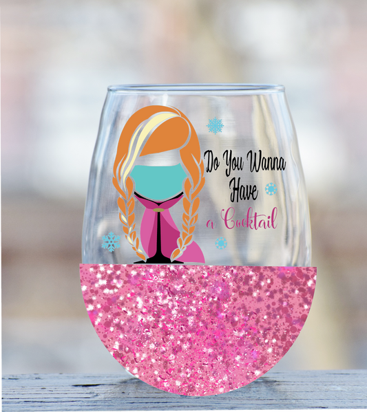 Anna-Frozen Princess wine glass